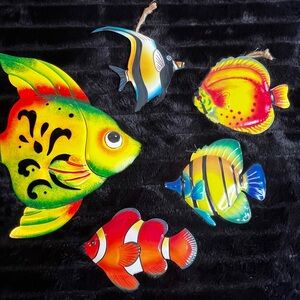 Hobby Lobby Vibrant Fish Decor Set - Yellow, Red, Blue